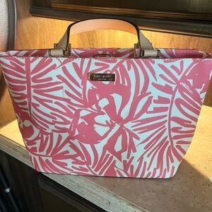 Kate Spade Tropical Pink and White Tote